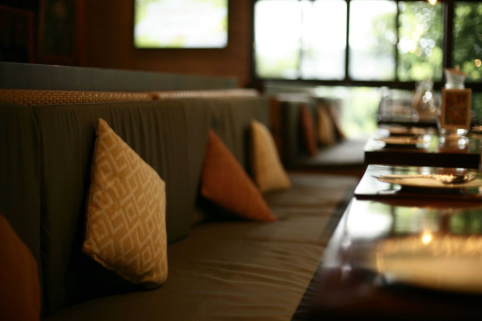 a table with place settings and place settings on it